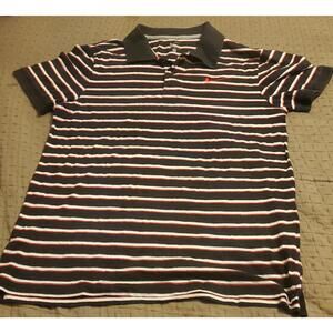 Nike Polo Golf Shirt Medium M Red Black Short Sleeve Golfing Men 100% cotton